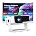 ZDK 2026 Upgrade Mini Beamer Integrierte Apps, Android 14, unterstützt 4K 1080P, Trapezkorrektur, WLAN&BT Beamer 4K Heimkino, Projektor Tragbarer mit um 270° drehbarem Ständer, Kompatibel Laptop/Handy