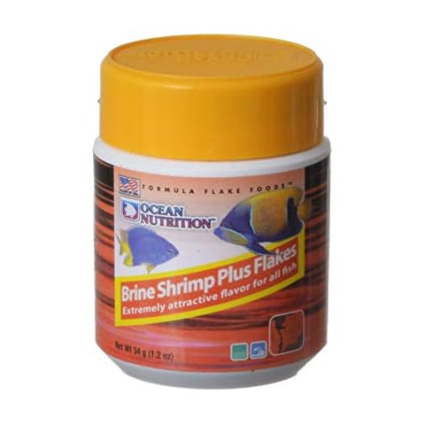 Ocean Nutrition Brine Shrimp Plus Flake Fish Food 5.5 Ounces (154 Grams) Jar | Freshwater & Saltwater Marine Aquarium Flakes Food for Aquariums Cover