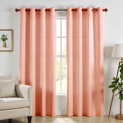 Mayfair Linen 84 Inch Length 2 Panels Set Linen Curtains