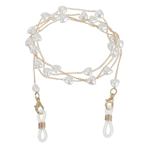 Image of uxcell Beads Eyeglass Chain, Pearl Glasses Strap Eyewear Retainer Chain Around Neck Sunglass Holder for Girls Women