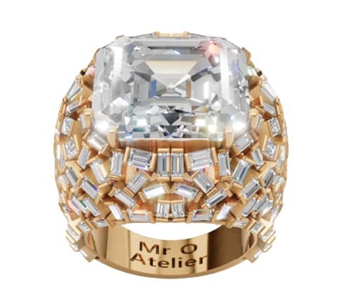 Bague dôme GALACTIC doré blanc 8 : le bijou volumineux léger