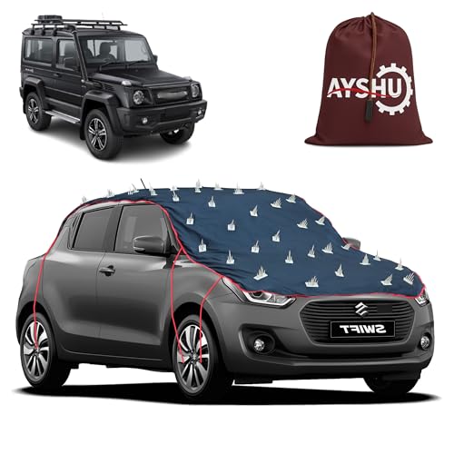 Image of AYSHU Water-Resistant Spike Car Cover for Force Motors Gurkha - Protects from Dogs, Monkeys, Dust, Sunlight & UV - Full Roof Universal Fit