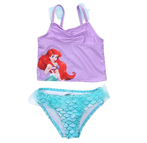 Toddler Girls Mermaid Sequined Swimsuit,Strap Tank Vest+Fish Scale Net Bottoms Shorts 2 Pcs Sun-wear Bikini Bathing Suit
