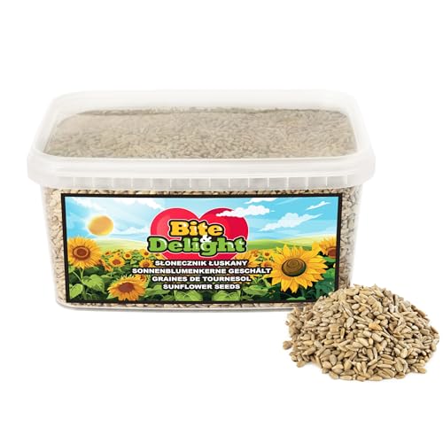 Bite & Delight 3kg Semillas de Girasol Peladas para Aves Silvestres - Comida para Pájaros Todo el Año - Alimento para Verano e Invierno sin Cáscara