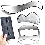 GYX COELE 3 in 1 Muscle Scraper Stainless Steel Gua Sha Set Scraping Massage Tool,IASTM Tools, Great Soft Tissue Physical Therapy Used for Arms, Back, Legs, Neck (3set)