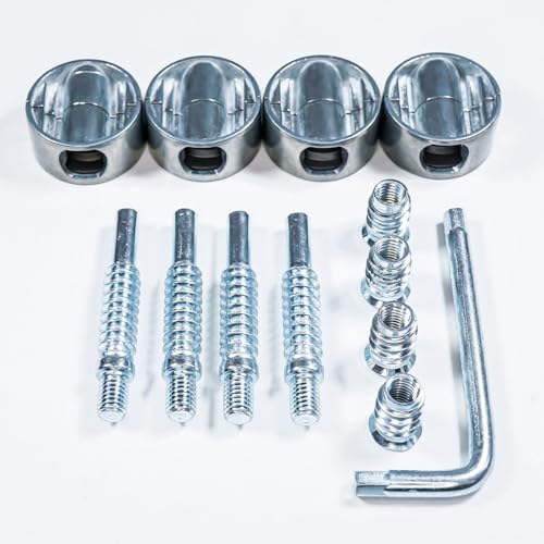 Set 5 Stück Möbelverbinder Exzenter mit Verbindungsgehäuse 35mm Gewindelänge M8 x 55 mm Verbinder mit Loch Durchmesser 35 mm Sechskantschlüssel 6mm (Kit255)