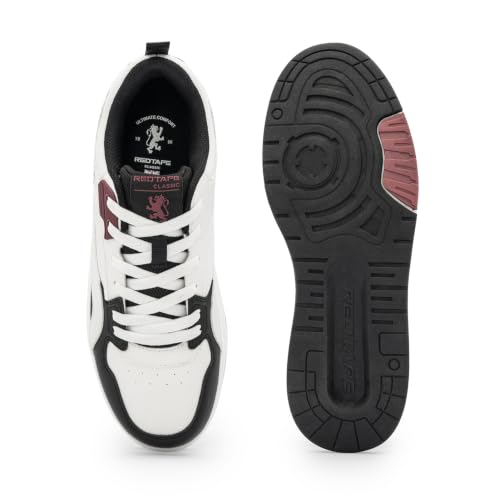 Image of Red Tape Low Cut Sneaker for Men in White Black | Sneaker | White Black | 9 UK