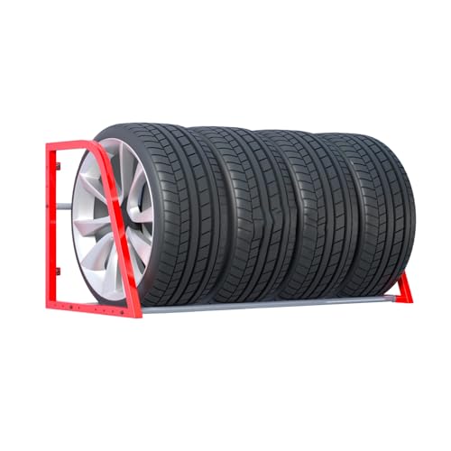 Supporto da parete per pneumatici, resistente, capacità di carico di 100 kg, per garage, officina, organizzazione e risparmio di spazio