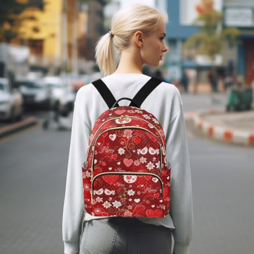 Sac à dos matelassé haut de gamme au motif fleur rouge
