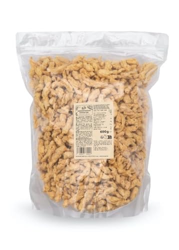 KoRo - Erbsenprotein Schnetzel 600 g - Aus 100 % gelben Erbsen - Fleischähnliche Konsistenz - Lecker zum Braten und Kochen