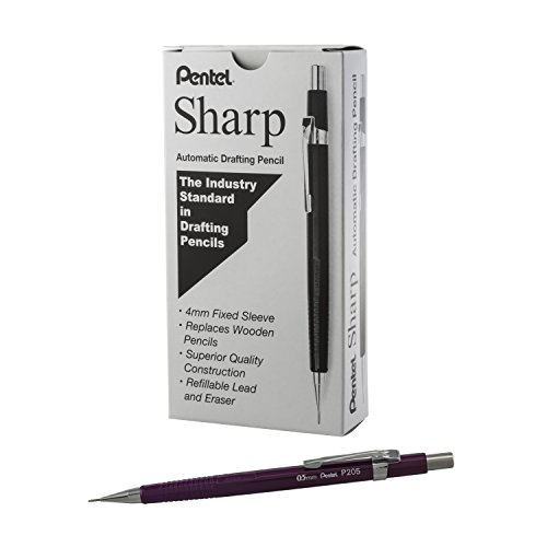 Pentel Sharp Mechanical Pencil, (0.5mm), Metallic Purple Barrel, Box of 12 (P205MV)