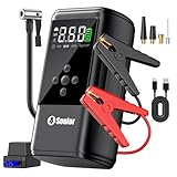 6000A 160PSI Car Battery Booster Jump Starter with Air Compressor, Tire Inflator Car Booster Pack/Jump Starter (for 10L Gas/10L Diesel), Battery Pack with Jumper Cables, 3 in 1 LED