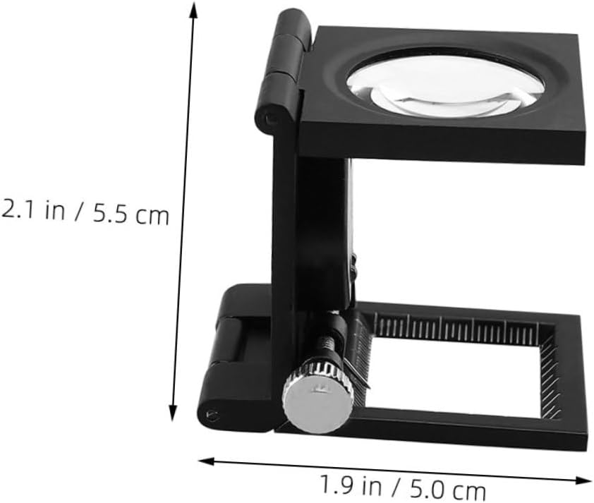 Angoily 2pcs Magnifying Loupe with Scale Portable Three-Folding Magnifier for Gemstone Coin and Antique Inspection Desktop Stability Precision Pointer Measurement Compact Travel Design
