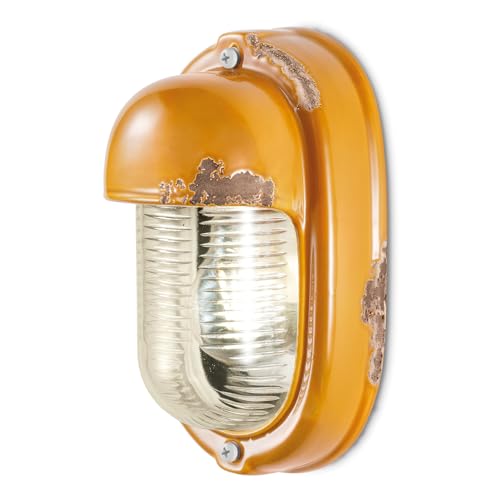 Applique Ferroluce Retrò jaune vintage luminaire mural vertical céramique