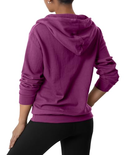 Image of GIVON Womens Casual Zip Up Hoodie Cotton Blend Soft Fabric Basic Layering Hooded Jacket with Kangaroo Pocket