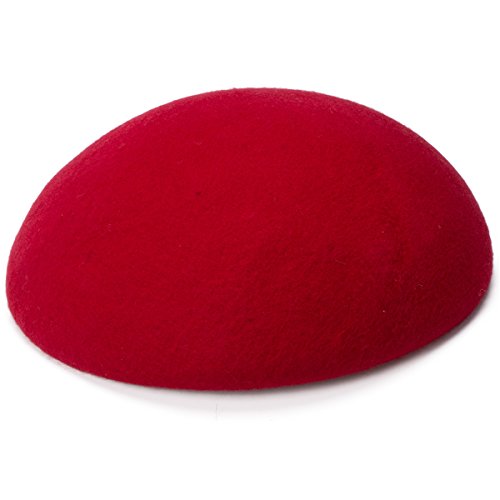Cute Wool Felt Pillbox Hat Millinery Teardrop Fascinator Base Craft Supply (Red)