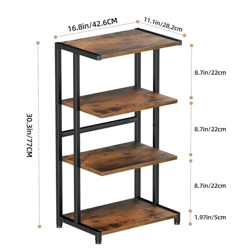 ERYTLLY 4-Tier AV Media Stand - Corner Game Console Shelf and Small Entertainment Stand - Audio Rack for TV, Small Media Console Organizer - Image 4