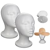 Uomianty 2 Pièces Têtes De Mannequin Femme, Tête De Mannequin Modèle Pour Perruques, Tête De Perruque En Mousse Polyvalente Pour Chapeaux Perruques Lunettes De