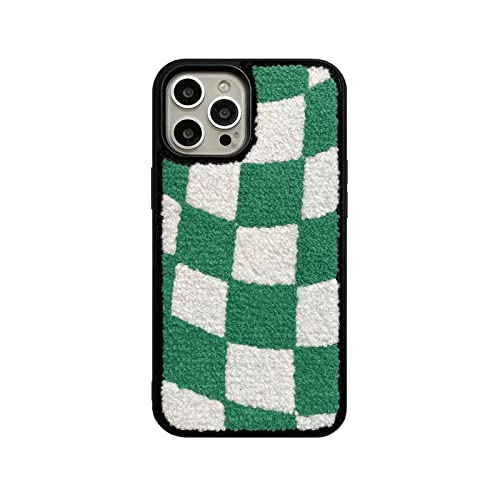 Coque iPhone 13 Pro Max carreaux vert damier fin TPU