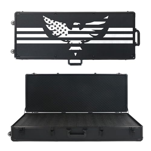 TTSITG 47” Rifle Hard Case, TSA Approved Long Case IP67 Waterproof & Crushproof with Wheels, Customizable Foam, 2 Handles and 4 latches,Travel Case for 2 Rifles, Guns, Shotguns, Ammo, Scopes & Gear