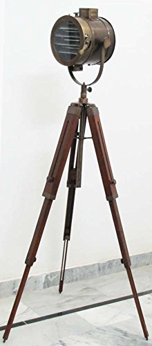 Nautical Designer Spot Searchlight Studio Floor Lamp With Rosewood Tripod Stand #TOP1