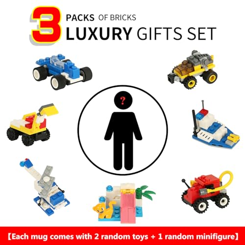 Lumsburry Build-on Brick Coffee Mug, Funny DIY Novelty Cup with Building Blocks Creative for Kids Men Women Xmas Birthday (Cool Black) - Image 3