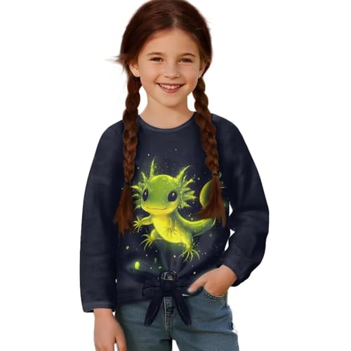 Ystardream Tie Knot Front Tops for Girls Long Sleeve Shirts for Parties Ceremonies