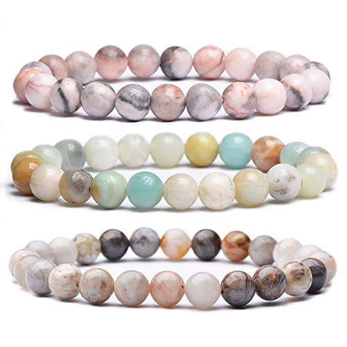 Beaded Bracelets for Women Natural 8mm Gemstone Bead bracelet Healing Crystal Stretch Bracelet