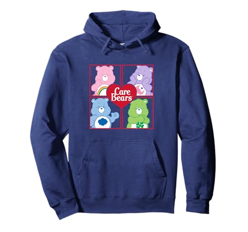Care Bears Four Block Bears Heart Logo Retro Cartoon Pullover Hoodie
