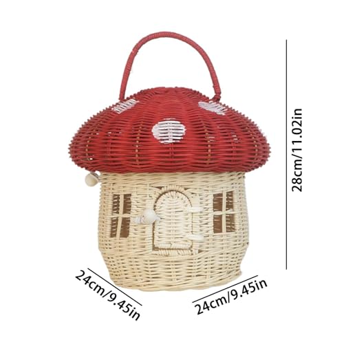 Panier de rangement champignon nomade, boîte décorative couverte