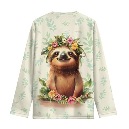 Image of Girls Cartoon Print Long Sleeve Graphic Tee Casual Crew Neck T-Shirts for 3-16 Years Little Girls