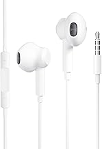Auriculares con cable, auriculares deportivos estéreo con micrófono, para iPhone, iPod, iPad, MP3, Huawei, Samsung, compatible con todos los auriculares con clavija de 3,5 mm