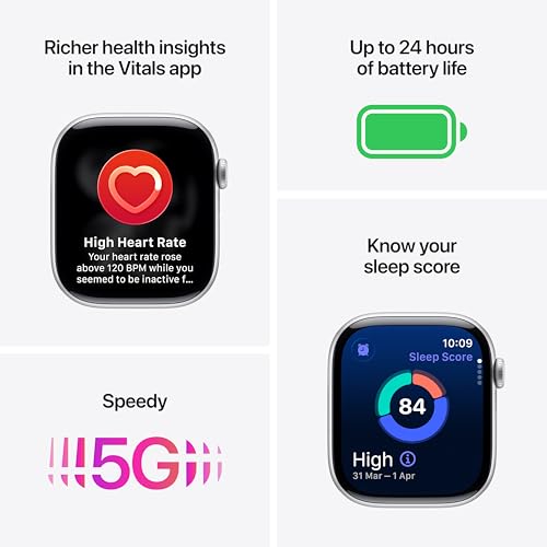 Apple Watch Series 11 GPS + Cellular 42mm Space Grey Aluminium Case with Black Sport Band - S/M view 2