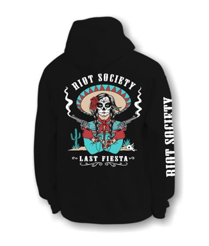 Riot Society The Last Fiesta Vaquera Cowgirl Mens Hoodie - Black, Medium