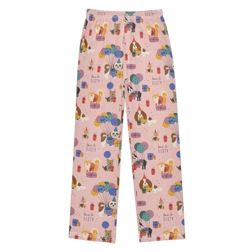 ZZXXB Bulldog Balloon Boys Long Pants Soft Trousers Elastic Waist Kids Lounge Bottoms with Pockets S-XL