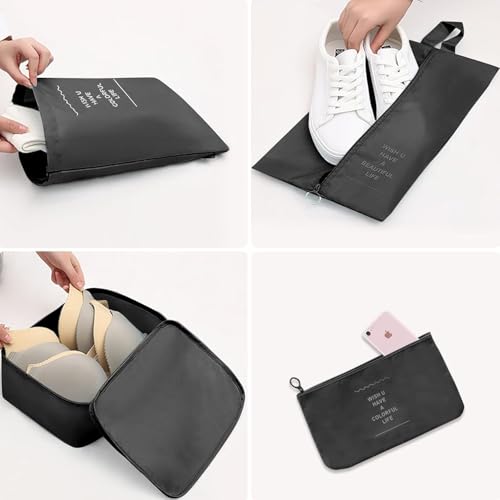 Image of Travel Organizer Bags Grey Packing Cubes Set (Set of 7 Pcs)