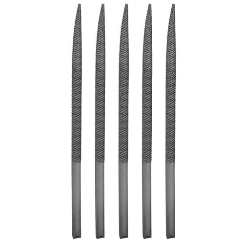 HARFINGTON 5pcs Pneumatic Air File 3/16" x 5" (5mm x 130mm) Round Extra Coarse Tooth Industrial Grade Files Tools for Reciprocating Saw Grinding Metal Polishing Milling Sharpening