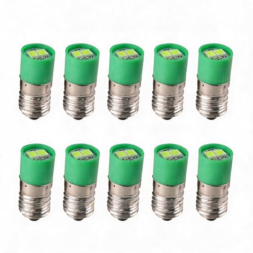 10�p�b�NE10�x�[�XLED�d��1W 6V 12V 24V 36V 48V 60V DC�E�H�[���z���C�g�N�[�����b�h�C�G���[�u���[�O���[�������v�p�C���W�P�[�^���C�g(Green,LED-6V)