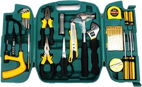 Kit Ferramentas 8-Piece, Conjunto Essencial Reparo Doméstico com Caixa de Ferramentas para Uso domés