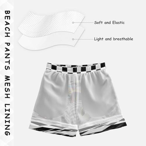 Boys Swim Trunks Chess Black White Buffalo Plaid Monster Truck Toddler Swim Shorts Beach Board Shorts Swimsuit4