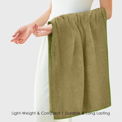 Image of HOUSSE Premium Microfiber Bath Towel - Extra Large 75x150cm Quick Dry Towels for Women Men & Kids | Super Soft Plush 550 GSM | Ultra Absorbent for Home Swimming Sports & Travel (Plantation)
