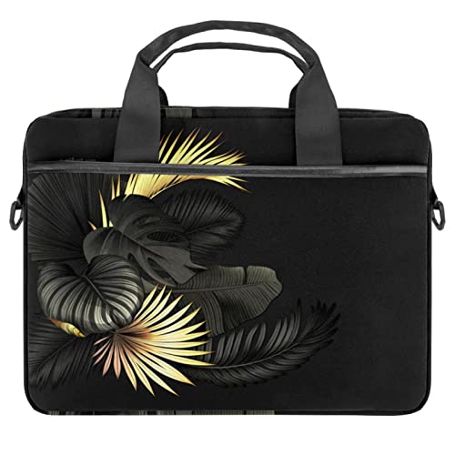 Housse ordinateur portable 13 pouces Wildflower motif noir doré 14 pouces