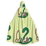 Halloween Erwachsene Kapuzenumhang – Cosplay Kostüme Bühne Maskerade Thema Dance Comic Con Capem Dänemark Dänische Flagge, Sonnenblumenkerne Regenwurm Schlange, Einheitsgröße