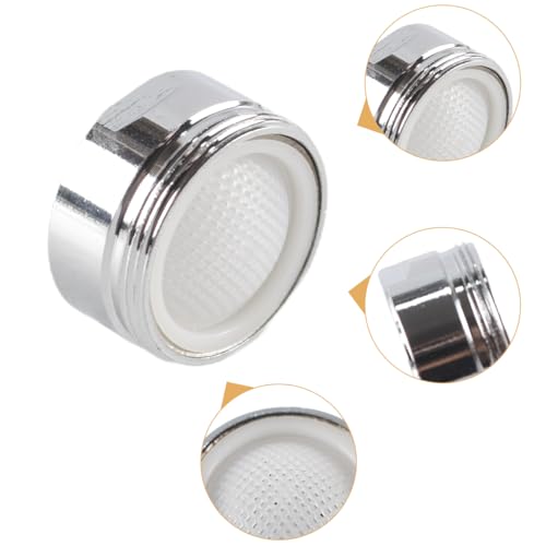 Tiardey 6-teiliges Wasserhahnfilter-Set, 24 mm Edelstahl-Wasserhahnbelüfter mit Dichtungen, Wasserfilter für Küche und Bad, Silber
