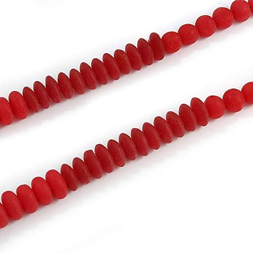 Avalaya ロングチャンキー樹脂ビーズネックレス レッド 長さ86cm, One Size, 樹脂, 宝石なし