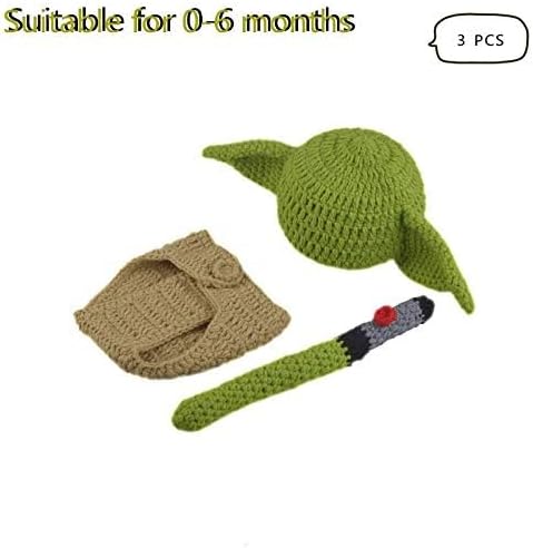 SPOKKI 3 PCS Newborn Photography Prop Baby Hat Knit Handmade Cover Diaper Costume for Infant Boy Girl Princess Twins (0-6 month) - Image 2