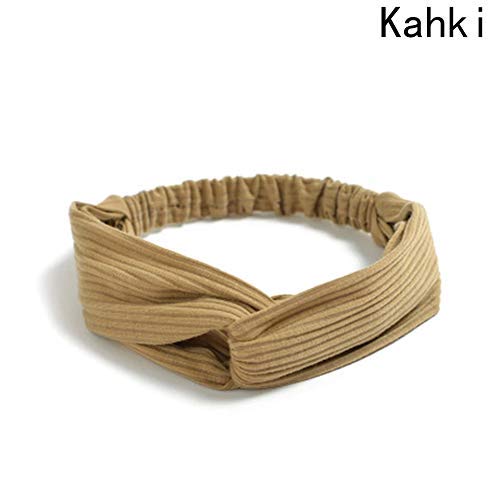 Vogue Hair Accessories Solid Nylon Fabric Knot Stretchable Hairband for Girls and Women, Pack of 2 - Multicolor 3