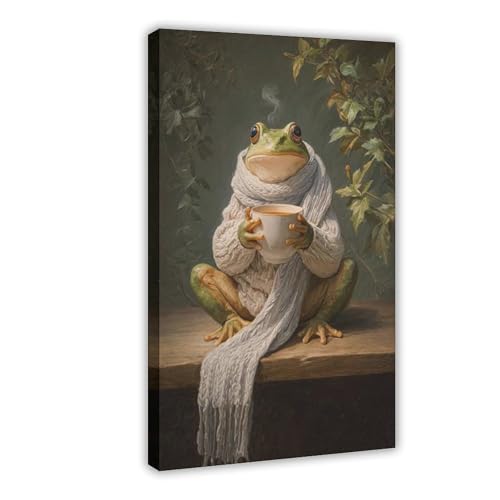 Impression sur toile rétro grenouille pour créer un salon cosy vintage