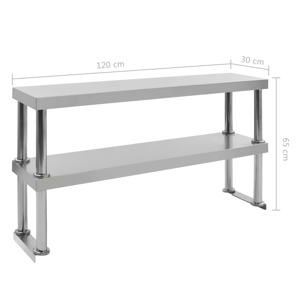 Tavolo da lavoro da cucina con ripiano in acciaio inox, 120 x 60 x 150 cm, tavolo da lavoro professionale per gastronomia commerciale, ristorante, bar, bistrò, pizzeria, catering