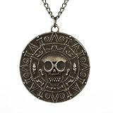 ZKBKJSPZJB Classic Skull Necklace Pirates of The Caribbean Movies Cursed Aztec Coin Jewelry for Men Choker